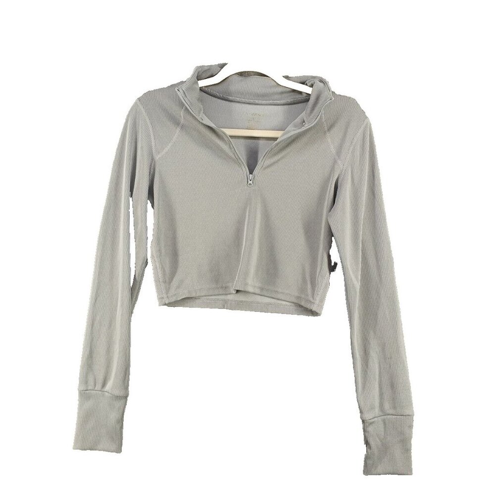 LA IMAGE Crop Top Size LARGE(12-14) Women Ribbed Knit Casual Gray